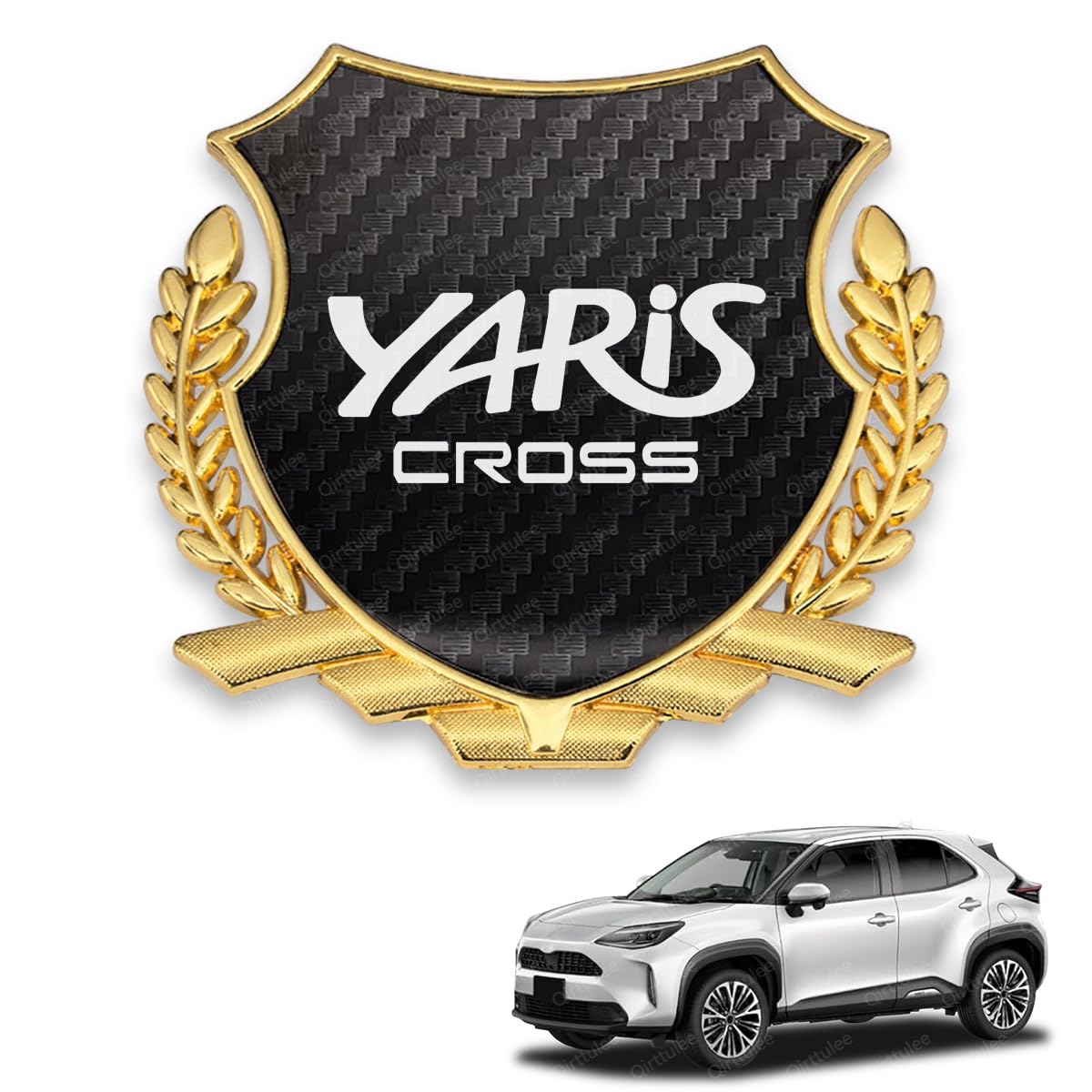 

Металлическая эмблема автомобиля Yaris Cross для Yaris Cross 10-й и 15-й серий 2020 года Автонаклейка Логотип автомобиля Декоративная наклейка Эмблема Yaris из волокна, (Август