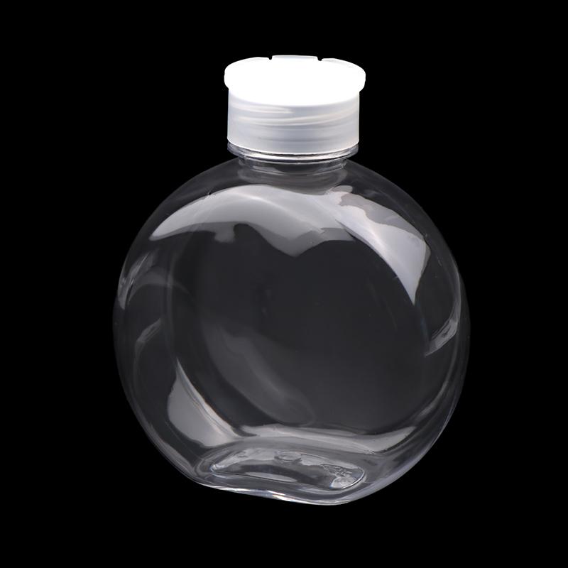 320/500Ml Flat Round Water Bottle Clear Milk Tea Coffee Bottle Drinking Bottles Portable Pet Juice Drink Bottle