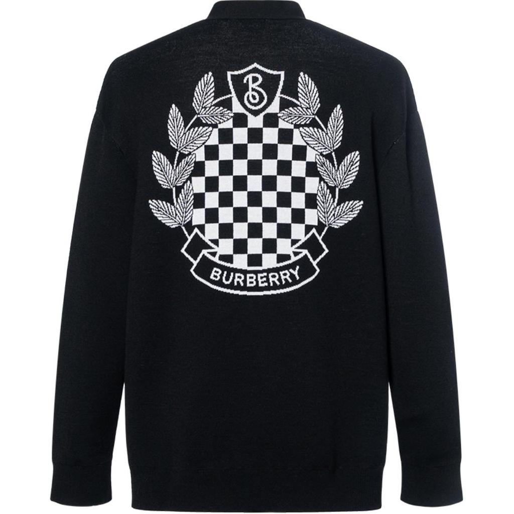 Burberry logo-intarsia V-neck cardigan 80713731
