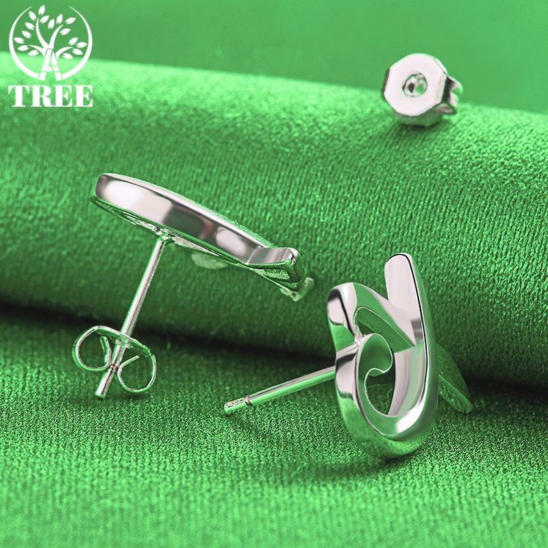 Sweet 925 Sterling Silver Heart Stud Earrings Romantic Valentine's Day Jewelry Women's Anniversary Party Gift Accessories