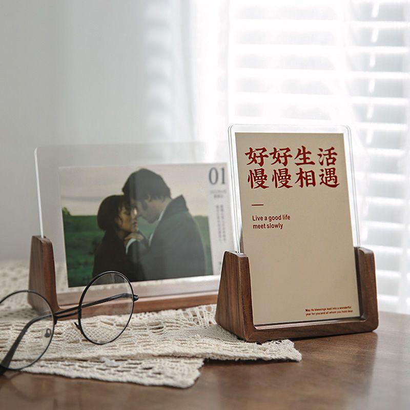 6 Inch Picture Frame Wooden Kpop Idol Po Display Wedding Party Picture Holder Desktop Office Po Decor Card Holder