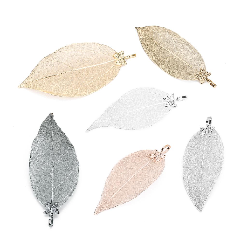 2pcs/lot Copper Butterfly Leaf Charms Textured Leaf Pendants For Jewelry Making DIY Bracelet Necklace Earrings Accessories