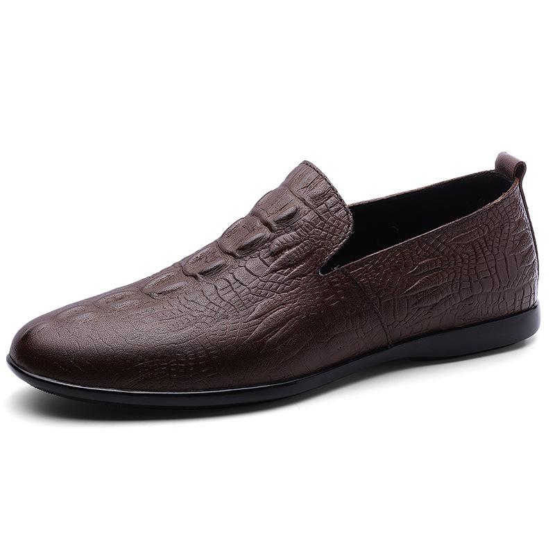 Men's Leather Shoes 2025 New Breathable Casual Doudou Shoes One-pedal Leather Shoes Men's Soft-soled Driving Loafers