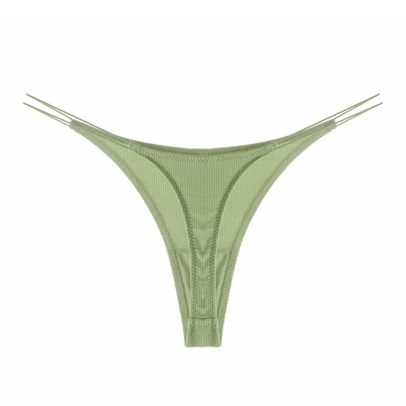 Fine Thread Cotton Women's Sexy T Pants Ribbon Comfortable Breathable Thong Women