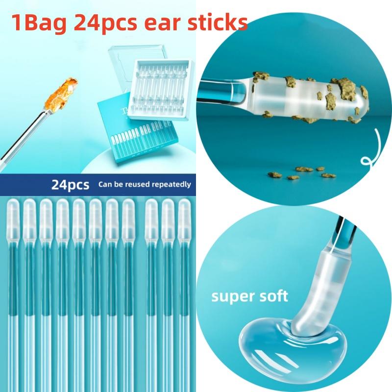 Disposable Sticky Ear Swabs Pick Reusable Ear Cleaner Soft Silicone Ear Wax Removal Tool Earwax Remover For Olders Adult Kid