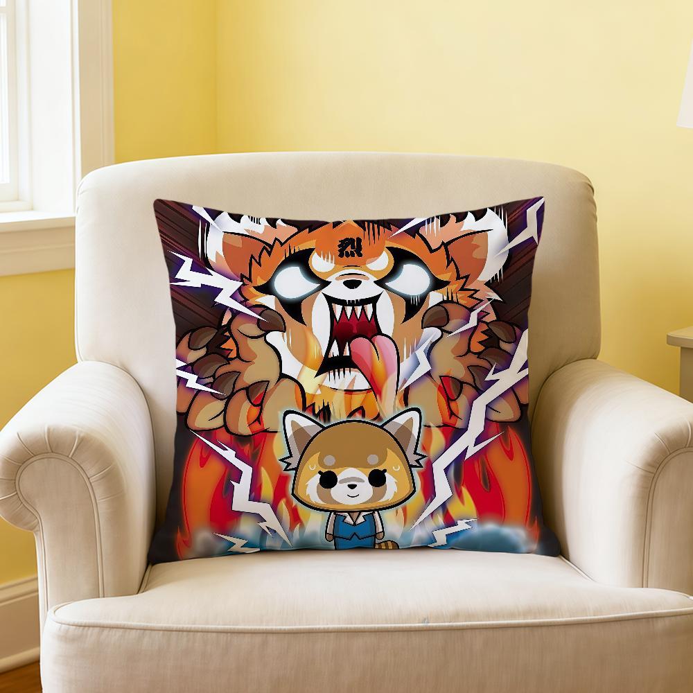 kawaii cartoon AAggretsuko SRO cushion cover soft Comfortable Pillow Case for Sofa Living Room Home Decor Protective Covers