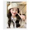 Black Beret Female Spring Autumn Painter Hat Female Small Octagonal Hat Big Headcircumference