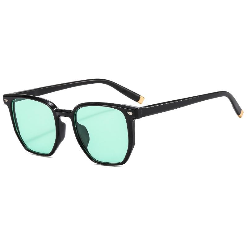 2025 UV Protection Square Blue Sunglasses: Women's Retro & Men's Large Face