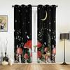 Plants Mushrooms Flowers Moon Modern Window Curtains for Living Room Bedroom Curtain Kitchen Treatment Blinds Drapes