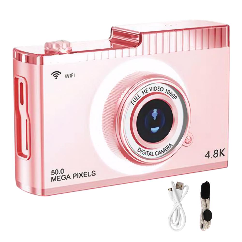4K FHD 50MP Digital Camera Auto Focus Camera 2.4inch IPS Screen WIFI Vlogging Camera 16X Zoom with Fill Light for Teens Students