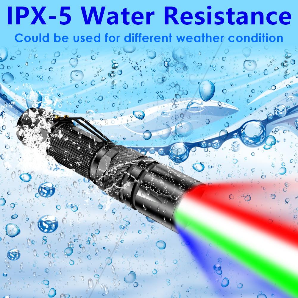 Powerful Flashlight Led Zoom Multiple Color Rechargable Battery With Glow Stick For Fishing Camping Party Work Emergency Light