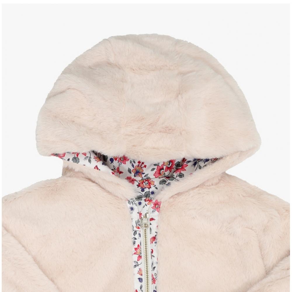 Louis Misha Kids Coat Velvet Floral Reversible Grc W25 R0081