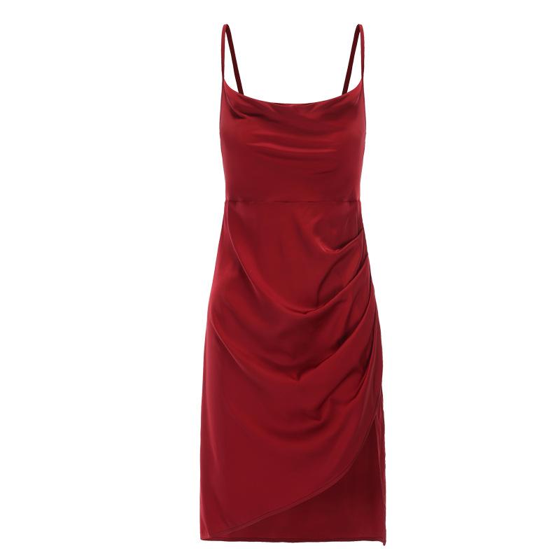 Women's Silky Satin Low Cut Cowl Neck Sleep Dress with Robe Lounge Set