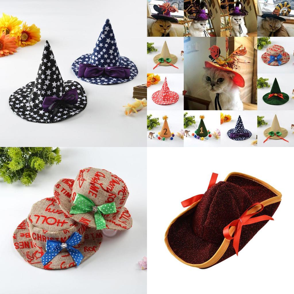 Hat Witch Halloween For Dog Cat Pet Party Fancy Dress Up Accessories Costume