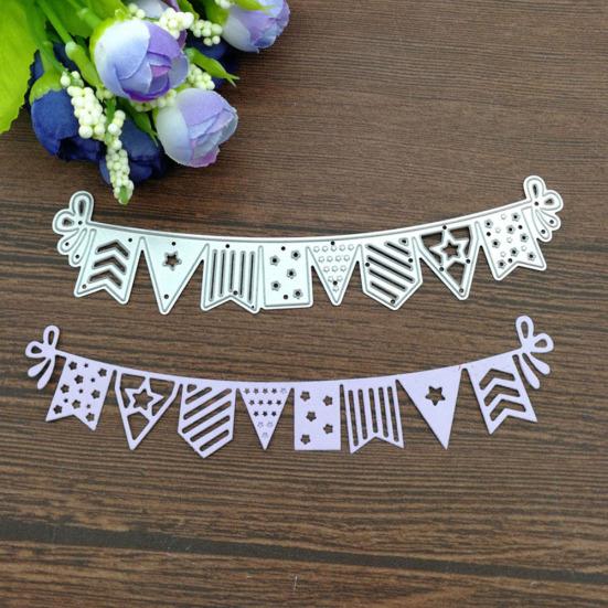 Flag Banner Cutting Die Scrapbooking Emboss Mold Paper Card Making Album Decor