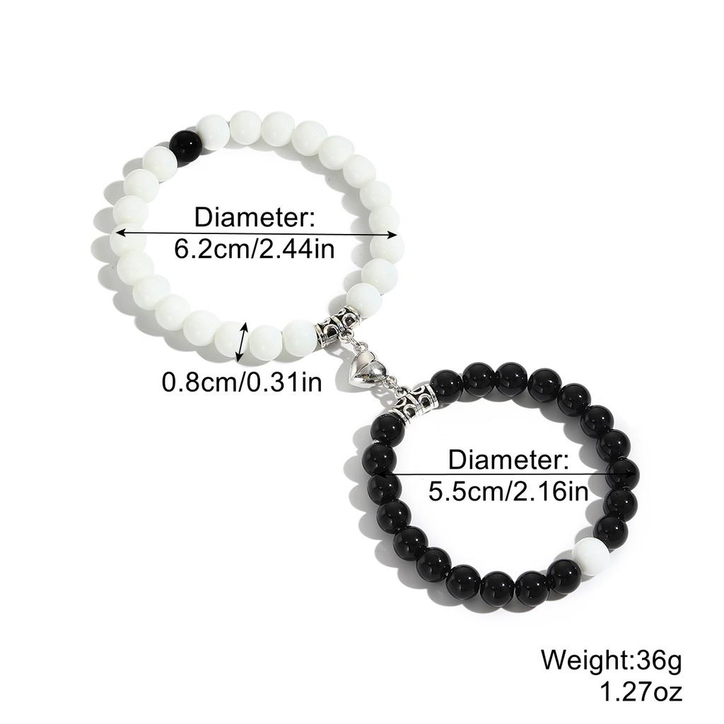 Colar para Mulheres Simples Colar Joias Quente Amor Homens e Mulheres Colar de Amor Magnético Preto e Branco Conjunto de Colares para Casal Colar Elegante