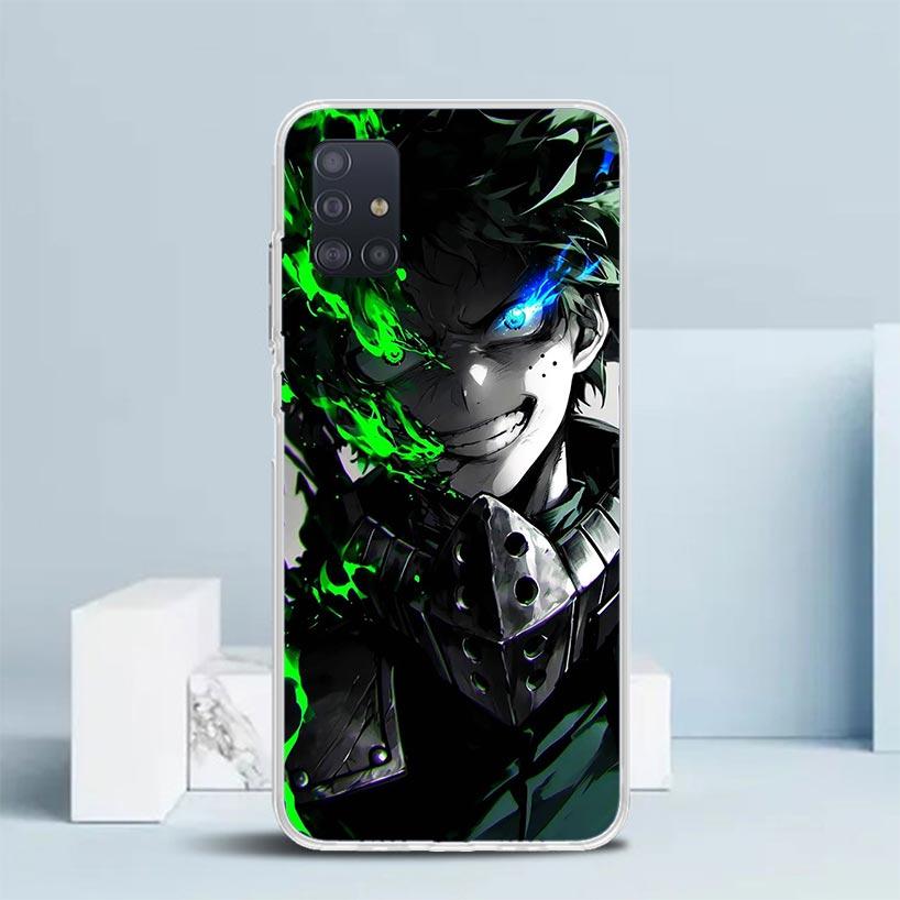 Midoriya Izuku Deku MHA My Hero Soft Cover for Samsung Galaxy A12 A22 A32 A52 A72 A02S Phone Case Note 20 Ultra 10 S10 Plus A51