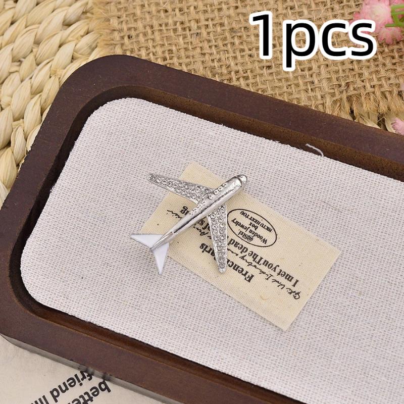 1Pcs Fashion Airplane Pins Men'S Aircraft Decoration Brooch Suit Corsage Father'S Day Jewlery Gift Creative Accessories