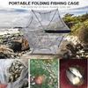 Foldable Crab Shrimp Fishes Crawfish Net Trap Cast Dip Cage for Fishing (6 Hole)