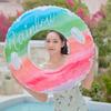 Rainbow 90 Inflatable Ring with Handle, Adult Swimming Float, Strong Buoyancy, Perfect for Summer Beach Fun, Water Play, Pool Parties, Beach,