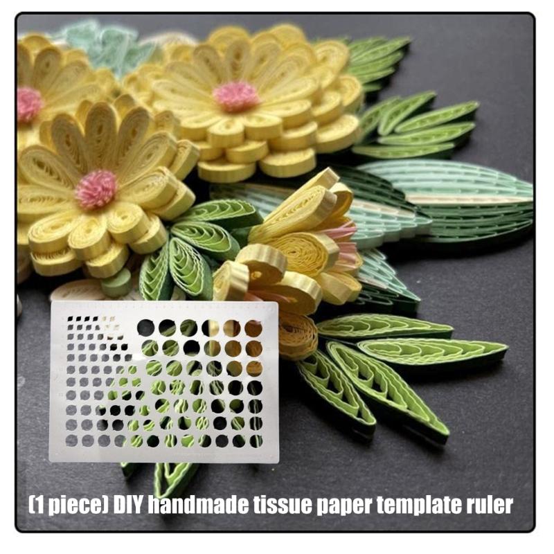 Wielofunkcyjny szablon linijka do quilling'u Plastikowe narzędzie szablonowe do scrapbookingu Do tworzenia kartek Kreatywny projekt rękodzieła papierowego