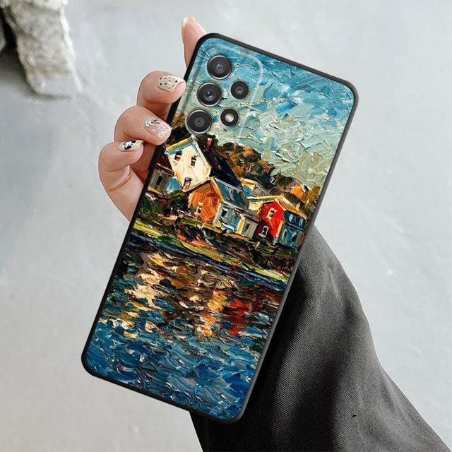Case For Samsung Galaxy A14 A73 A53 A71 A51 A31 A33 A22 A12 A21s A13 A32 A52s A72 A52 A23 Eiffel Tower Art Of Painting Scenery