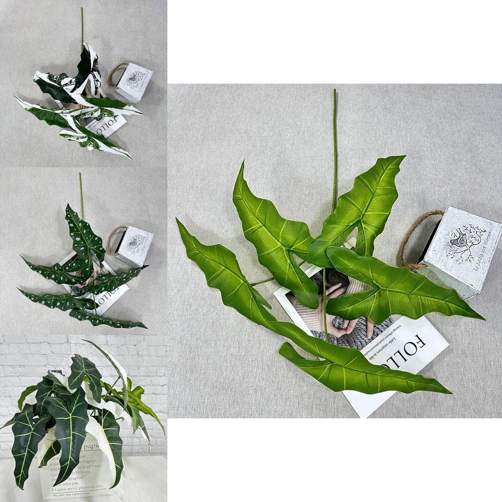 Alocasia Odora Faux Greenery With Realistic Texture For Hotel Lobby And Shopping Mall Decor