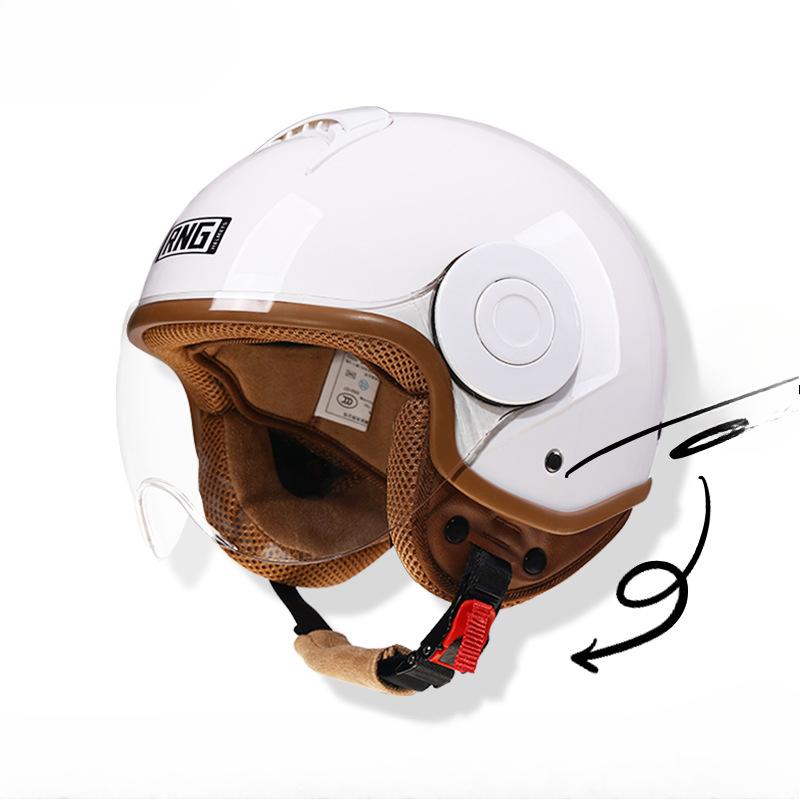 New National Standard 3C Certified Motorcycle Helmet Retro Motorcycle Helmet 3/4 Men and Women's Helmet Electric Vehicle Helmet