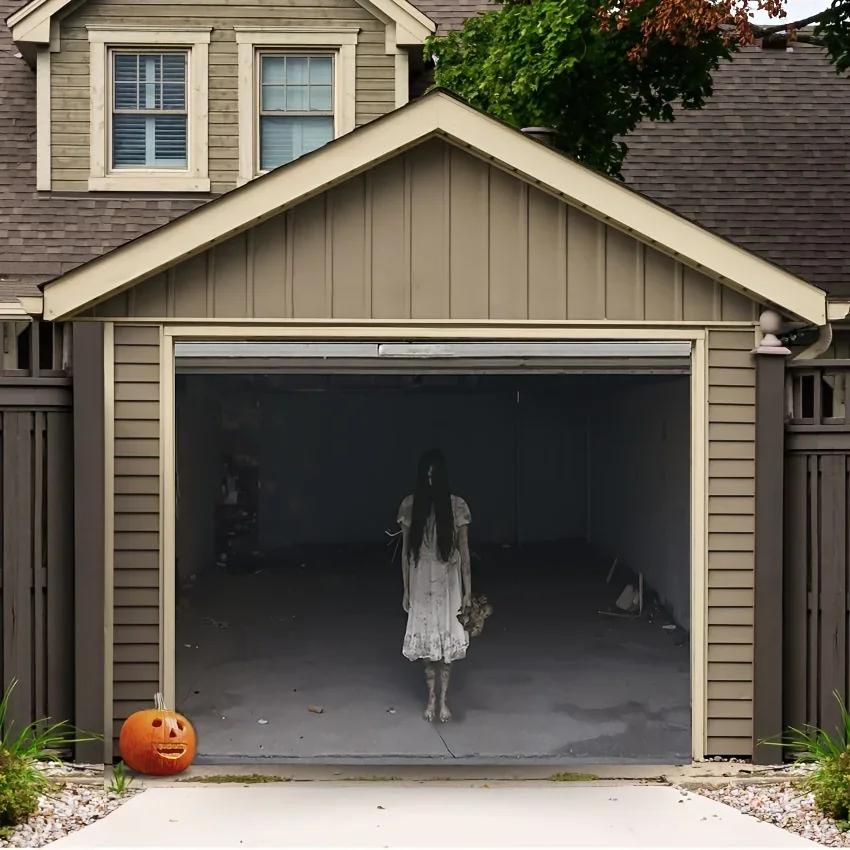 2D Door Flag - Ghost Zombie Halloween is perfect for indoor/outdoor decoration, made of polyester blend