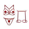 2 Piece Set Sexy Interesting Underwear Set for Women Solid Color Lace See-through Bra Exotic Sexy Lingerie Set Erotic Costume