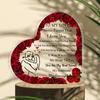 Hartvormig Acryl Liefdessouvenir met Romantisch Koppelontwerp - Rode Rozen & Witte Bladeren, Sentimenteel Cadeau voor Vriend, Vriendin, Jubileum, B