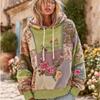 JKASHDK Women's Fashion Casual Flower Pattern Print Long Sleeve Hooded Hoodies & Sweatshirts