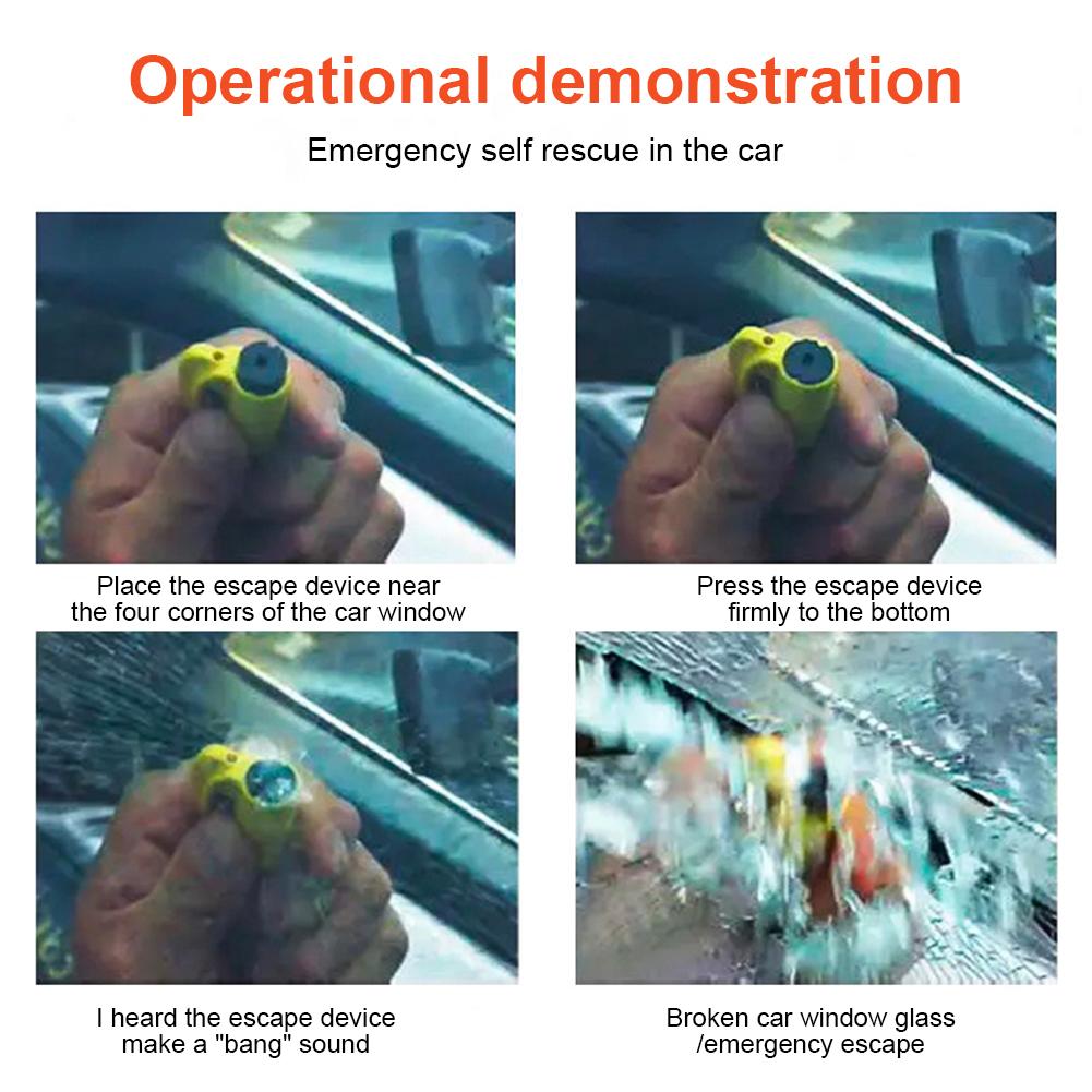 8-teiliges Autofenster-Zertrümmerer-Werkzeug, Schlüsselanhänger, Glasbrecher und Sicherheitsgurtschneider sowie Überlebenspfeife, Notfall-Schlüsselanhänger, Auto-Fluchtwerkzeug