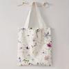 Floral Letter Pattern Printed Tote Bag Able Reusable Shoulder Bag Polyester Handbag Lightweight Casual Shopper Bag