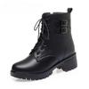 Mulheres botas de inverno tamanho grande nova lã natural quente botas de neve de salto médio marton couro genuíno botas curtas