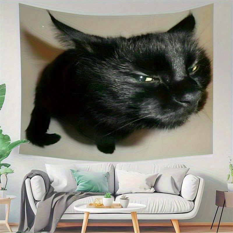 VIKAMA Black Cat Living Room Bedroom Office Party Background Decoration Art Wall Tapestry Home Decoration