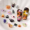 50/100Pcs Kawaii Halloween Nail Charms Cartoon Pumpkin Ghost Cat Mixed Sized Resin Ornaments Cute Spider Web Bat Nail Decor