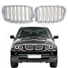 1 Pair Silver Anti-scratch ABS Car Front Hood Grill OEM 51137113733 51137113734 Front Upper Grilles Fit for BMW X5 E53 04-06