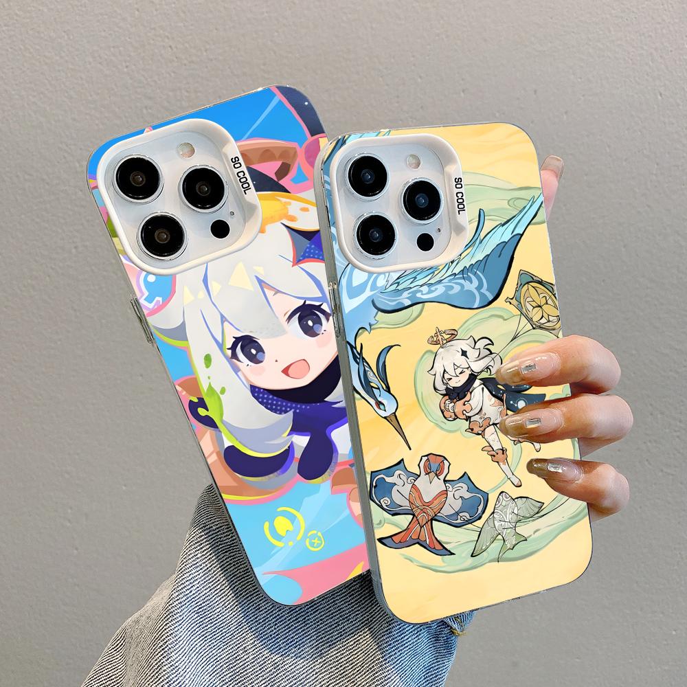 Game GI Paimon White Translucent Mobile Phone Case for iPhone 17 16 15 14 13 12 11 X XR XS 8 7 Air Pro Max Plus Colorful Cover