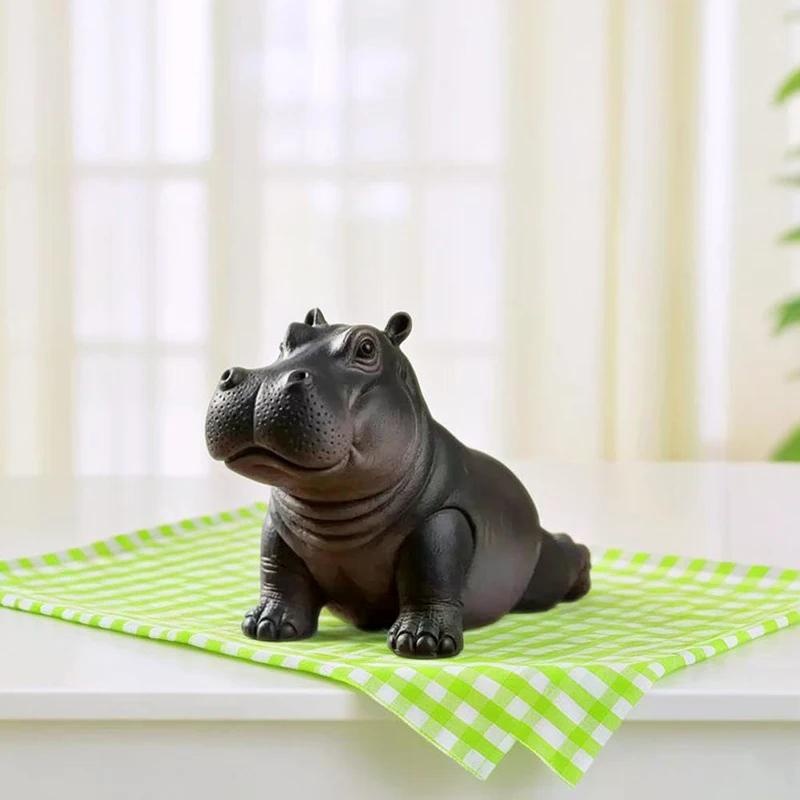 Handcrafted Yoga Master Hippo Statue Resin Hippopotamus Figurine Hippo Figurine Yoga Statue Meditation Hippopotamus For Home