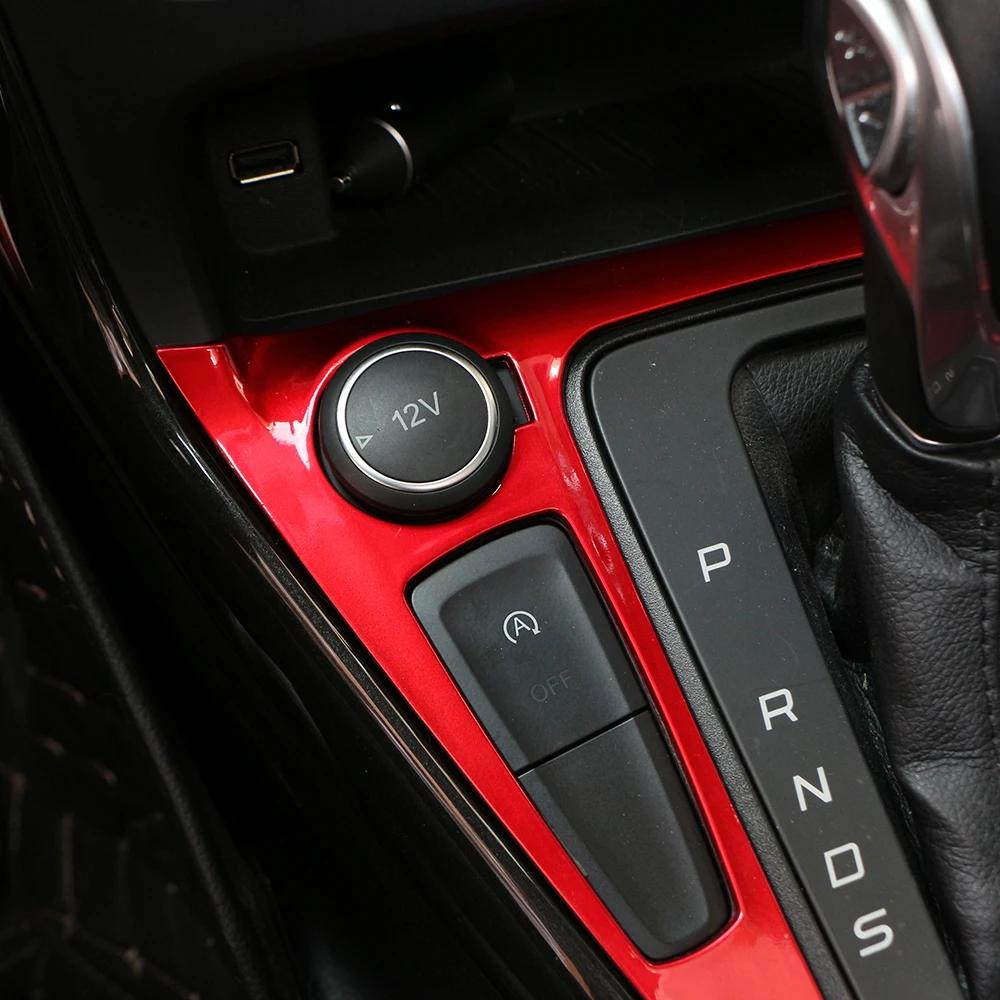 For Ford Focus 3 MK3 2015 - 2018 LHD Center Console Stickers Gear Shift Panel Cover Water Cup Holder Interior Sticker Trim
