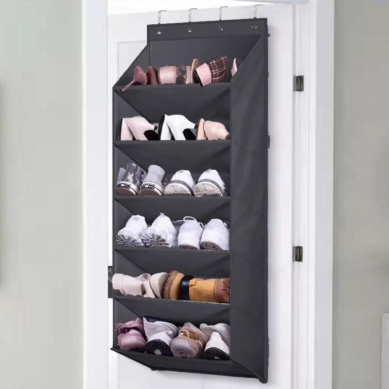 Wall-Mounted Multi-Layer Foldable Shoe and Sundry Storage Bag