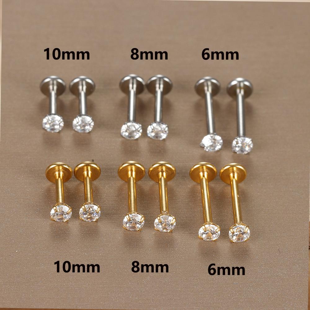 Labret Tragus Stecker Ohrring 16G Chirurgenstahl CZ Kristall Monroe Helix Knorpel Conch Medusa Lippe Körper Piercing Schmuck