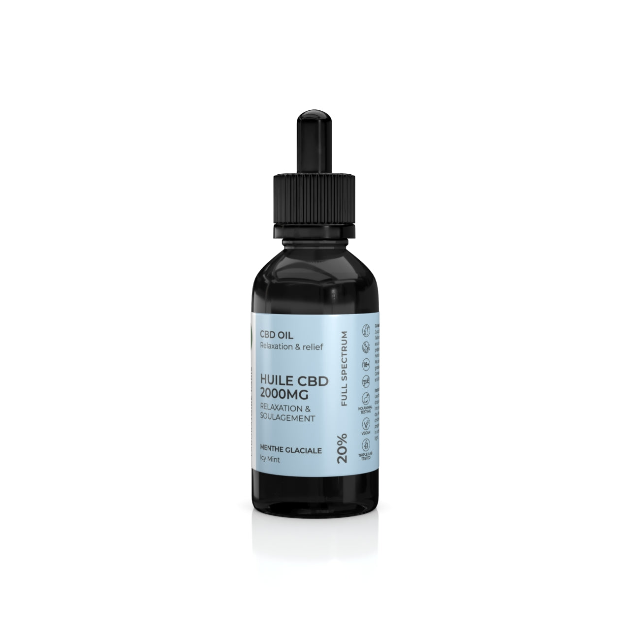 Biogrine Cbd Olej 2000Mg 20%-10Ml |ĽAdová Chuť MäTy|RelaxáCia, Upokojenie Mysle|Cbd SublingváLny Olej|KažDodenné Bolesti A Bolesti|Veg.-image
