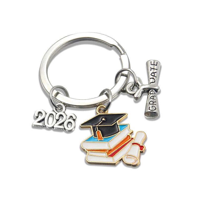 1/11 Stück 2026 Abschlussrobe Kappe Schlüsselanhänger Metall Doktorhut Schlüsselanhänger Studenten Tasche Hängender Anhänger Abschlussfeier Geschenke