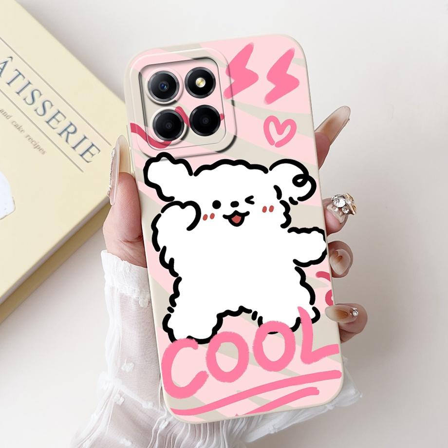 For Huawei Honor X8 4G 5G X8a X8b Phone Case Soft Liquid Silicone Bumper HonorX8 X 8 Anti-knock Cute Panda Astronaut Cover Capa