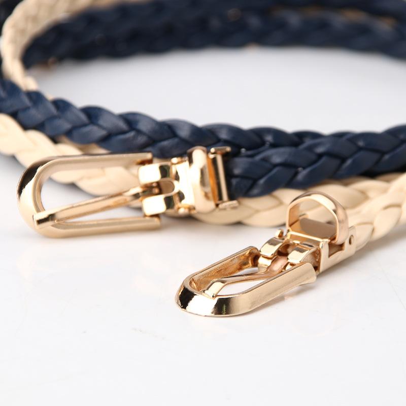 Korean Style Fashionable Women's Knitted Thin Belt Women's High-end Dress Suit Small Belt Pin Buckle Belt