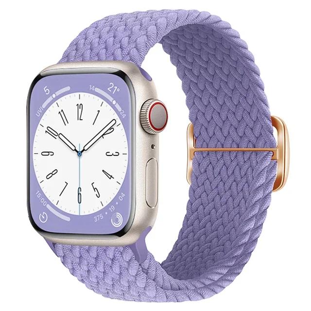 Braided Solo Loop For Apple Watch Ultra Band 40mm 44mm 41mm 38mm 49mm 45mm Elastic Nylon Bracelet iWatch Series 9 8 7 3 Se Strap