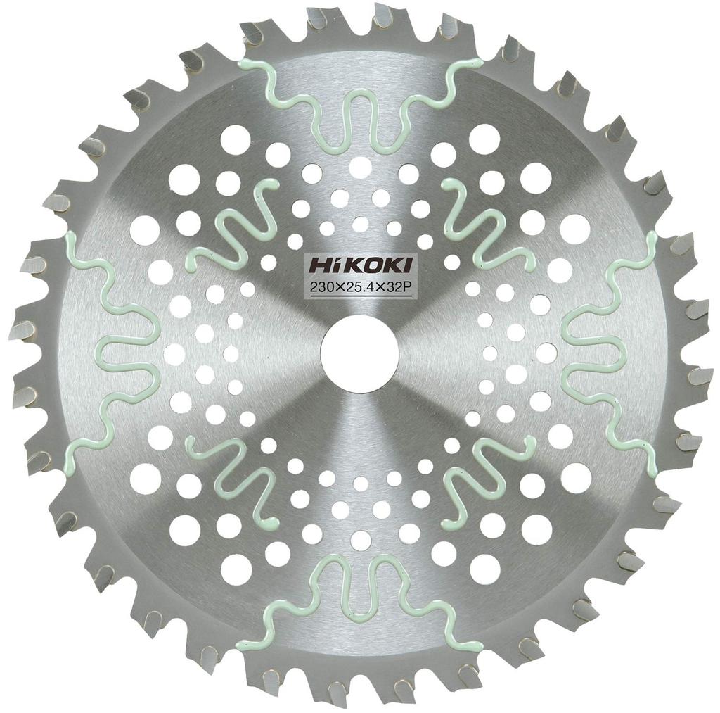 HiKOKI Super Large Tipped Saw Blade for Engine 230mm Hole 32 Laser Soft Special Resin Finish Brushcutter, Diameter, 25.4mm Diameter, Blades, Slit,