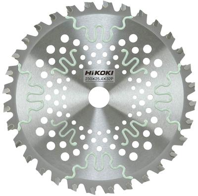 HiKOKI Super Large Tipped Saw Blade for Engine 230mm Hole 32 Laser Soft Special Resin Finish Brushcutter, Diameter, 25.4mm Diameter, Blades, Slit,